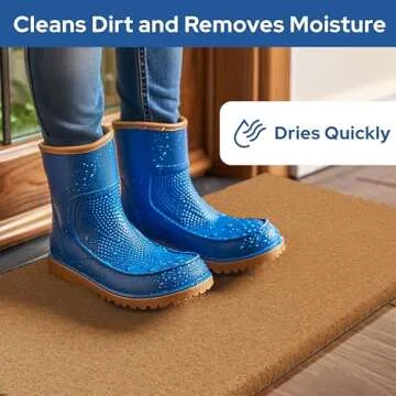 Barnyard Designs Natural Coco Coir Heavy Duty Backing Doormat - Large Cute Non-Slip Front Door Welcome Mat for Outside Entrance or Porch Entry, Brown (17x30, Plain Brown)