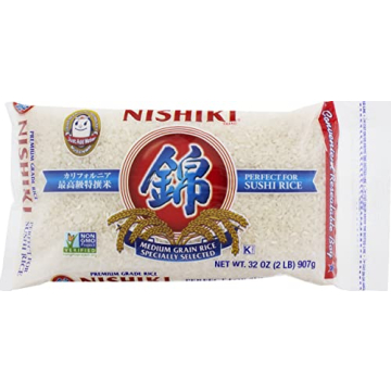 Nishiki Premium Medium Grain White Rice - 2 lb Pack of 12 for Delicious Meals