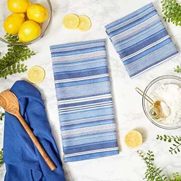 DII Urban Stripe Oversized Dishtowels - 3 Count Set