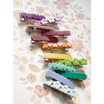 Stocking Stuffers For Kids Hair Clips Set – Kids Stocking Stuffers for Girls | Colorful Hair Accessories Styling for All Small Hair Clips Types | 12 Unique Designs (Princess Set)