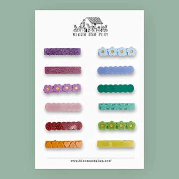 Stocking Stuffers For Kids Hair Clips Set – Kids Stocking Stuffers for Girls | Colorful Hair Accessories Styling for All Small Hair Clips Types | 12 Unique Designs (Princess Set)