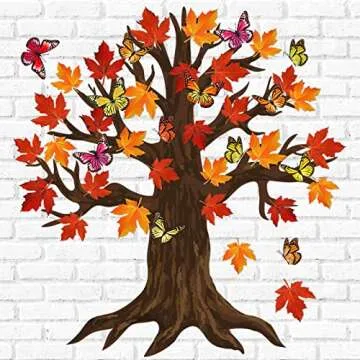 Engaging 60 Pieces Classroom Big Tree Bulletin Board Set