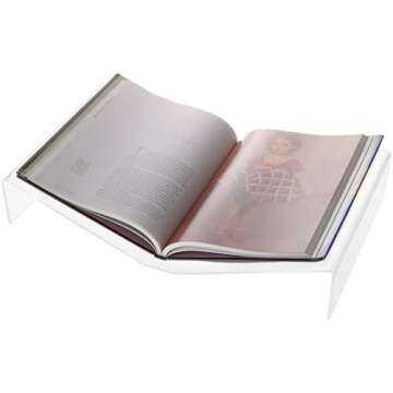 Plymor Clear Acrylic Open Book Display Stand, Flat, 19.625" W x 12" D x 3.5" H
