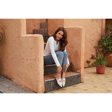 Stylish EasySmile Metal Chain Decor Flat Mules for Women