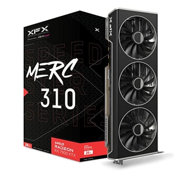 XFX Speedster MERC310 AMD Radeon RX 7900XTX Black Gaming Graphics Card - 24GB GDDR6, AMD RDNA 3