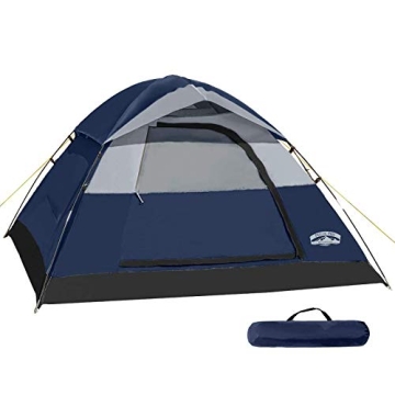 Pacific Pass 2 Person Family Dome Tent with Removable Rain Fly, Easy Set Up for Camp Backpacking Hik...