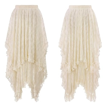 R.Vivimos Women Lace Long Skirts for Summer Style