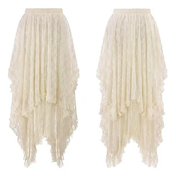 R.Vivimos Women Lace Long Skirts for Summer Style