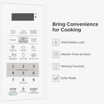 Compact Comfee EM720CPL-PMB Microwave with Safety Lock