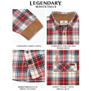 Legendary Whitetails Flannel Shirt Up to 5XL for Comfort