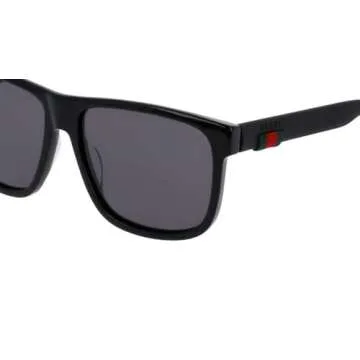 Gucci GG0010S 001 58M Black/Grey Square Sunglasses For Men For Women+FREE Complimentary Eyewear Care Kit