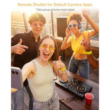 ADZERD Remote Control for TikTok, Page Turner for iPhone/iPad, Bluetooth Camera Video Recording Remote, Scrolling Ring for TIK Tok, Compatible with iOS/Android Phones & Tablets - Blue