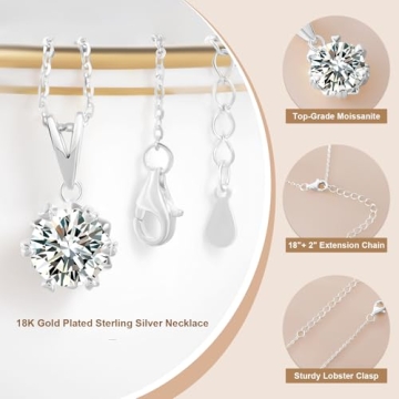 Elegant Moissanite Necklace - Perfect Gift for Her