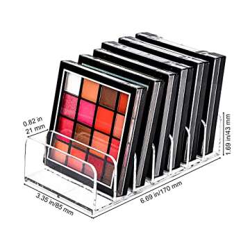 JessLab Eyeshadow Palette Makeup Organizer, Acrylic 7-Section Divided Make up Organizers and storage...