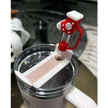 5-Pack Straw Covers Cap for Stanley Cup, Food-Grade Silicone Straw Toppers for 30&40 Oz Stanley Cups, Reusable Dust-Proof Straw Tips for 10mm (0.4in) Straws, Stanley Tumbler Accessories