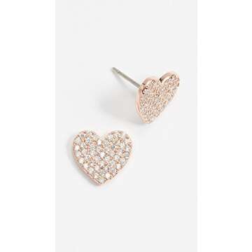Pave Heart Rose Gold Stud Earrings for Every Occasion
