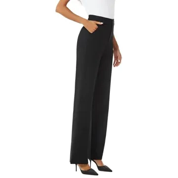 Stylish iChosy Women's High Waist Wide Leg Trousers