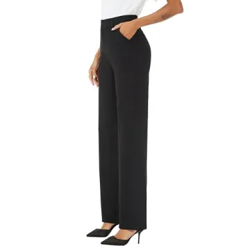 Stylish iChosy Women's High Waist Wide Leg Trousers