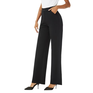 Stylish iChosy Women's High Waist Wide Leg Trousers