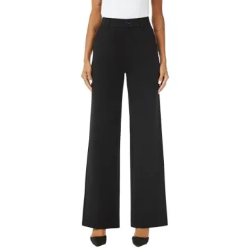 Stylish iChosy Women's High Waist Wide Leg Trousers