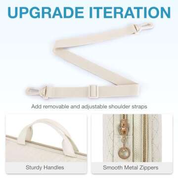 BAGSMART 15.6 inch Laptop Shoulder bag, Laptop Sleeve Compatible with MacBook Pro 16 Inch,15.6 inch HP,Dell,Acer Aspire,Asus Notebook,Laptop Protective Case with Shoulder Strap,Pocket,Handle,Beige