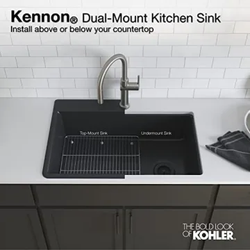 Kohler 33" Matte Black Neoroc Kitchen Sink for Modern Homes