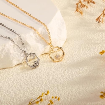 Baydurcan Sisters Gifts from Sister, Sister Necklace for 2 Christmas Gifts for Sister Sun and Moon Necklace (Sun moon)