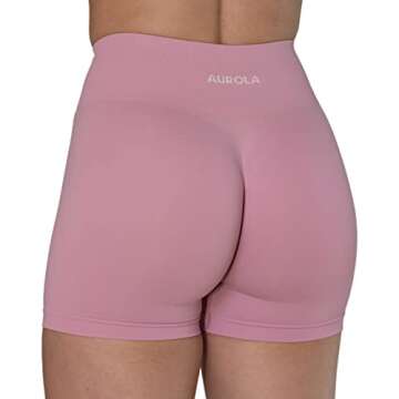 AUROLA Dream Collection Women Workout Shorts High Waist Gym Shorts, Scrunch Butt Seamless Athletic Shorts,Mauve Mist,M
