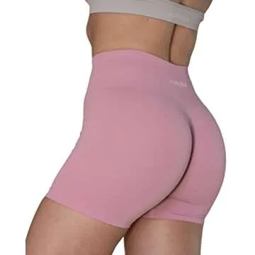 AUROLA Dream Collection Women Workout Shorts High Waist Gym Shorts, Scrunch Butt Seamless Athletic Shorts,Mauve Mist,M