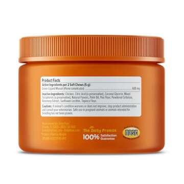 Zesty Paws Mussel Mobility Bites for Dogs - New Zealand Green Lipped Mussel with Natural Glucosamine & Chondroitin + Omega-3 Fatty Acids - Hip & Joint Support Supplement Soft Chews – 90 Count