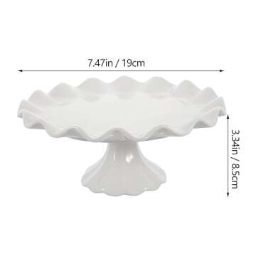 Zerodeko White Ceramic Cake Stand for Elegant Desserts