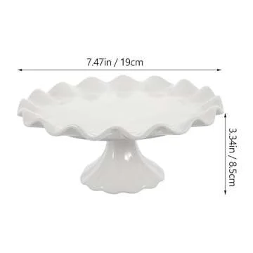 Zerodeko White Ceramic Cake Stand for Elegant Desserts