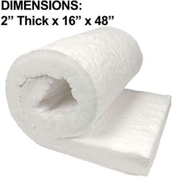2400F Ceramic Fiber Insulation Blanket 2" Thick x 16" x 48" - Fireproof Solution