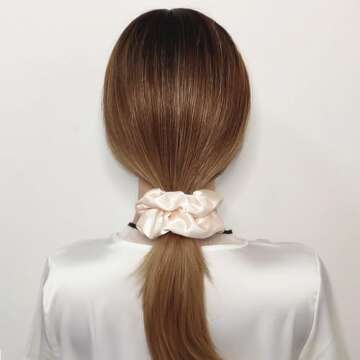 6 Pcs Satin Silk Scrunchies, Soft Hair Ties, Fashion Hair Bands, Bow Ropes, Elastic Ponytail Holders...