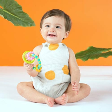 Bright Starts Grab & Spin Baby Rattle & Teether Toy