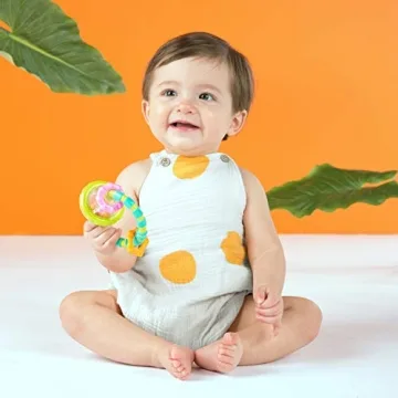 Bright Starts Grab & Spin Baby Rattle & Teether Toy