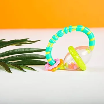 Bright Starts Grab & Spin Baby Rattle & Teether Toy
