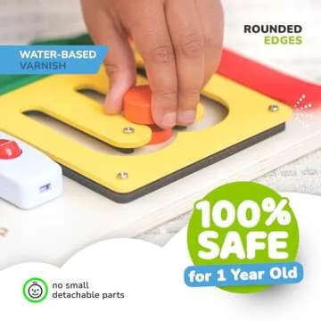 deMoca Montessori Busy Board for 1 Year Old, Sensory Toy for Toddlers, Travel Toy with Educational Activities for 1 2 3 Year Old, Gift for Boys and Girls, Packaging May Vary