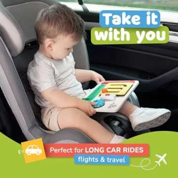 deMoca Montessori Busy Board for 1 Year Old, Sensory Toy for Toddlers, Travel Toy with Educational Activities for 1 2 3 Year Old, Gift for Boys and Girls, Packaging May Vary