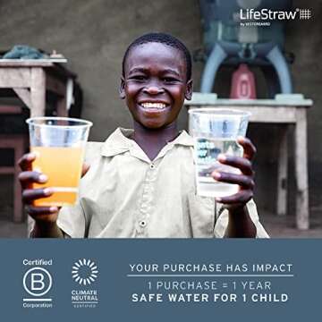 LifeStraw Go Water Filter Bottle with 2-Stage Integrated Filter Straw for Hiking, Backpacking, and Travel, Clear