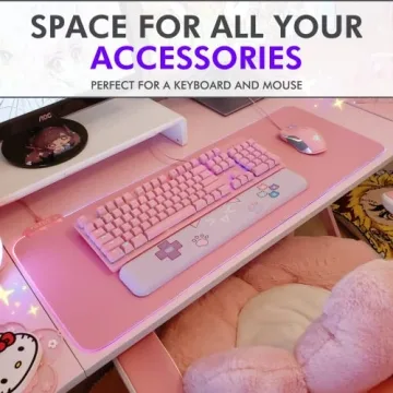 Tilted Nation Pink RGB XL Gaming Mouse Pad for Setups