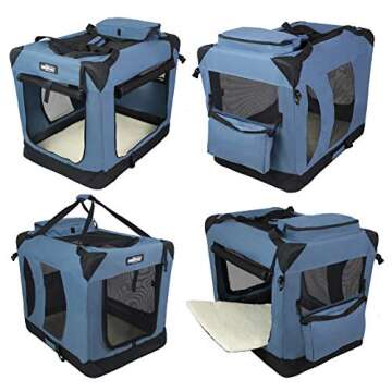 EliteField 3-Door Folding Soft Dog Crate with Accessories