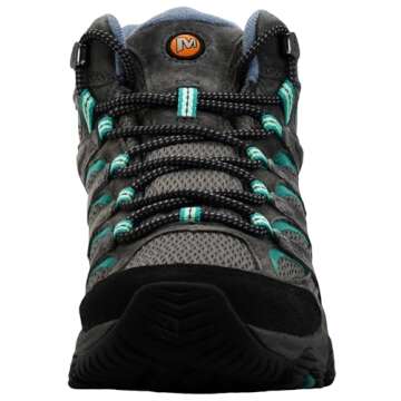 Merrell Women's Moab 3 MID WP Waterproof Hiking Shoe, Granite/Marine, 9.5 M