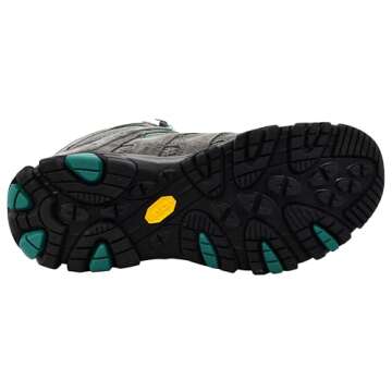 Merrell Women's Moab 3 MID WP Waterproof Hiking Shoe, Granite/Marine, 9.5 M