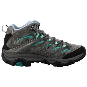 Merrell Women's Moab 3 MID WP Waterproof Hiking Shoe, Granite/Marine, 9.5 M