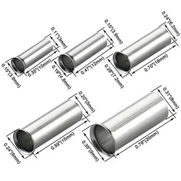 Baomain Ferrule Pin Cord End Terminal Kit 4, 6, 8,10,12 AWG Sizes Wire Copper Crimp Connector Non Insulated Pack of 450