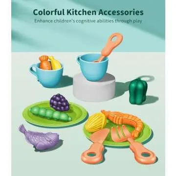 Geyiie Mini Toddler Sink Toy, Play Sink with Running Water, Automatic Water Cycle System and 13Pcs Rich Kitchen Accessories, Kids Pretend Role Play Dinosaur Dishwasher Toys for Boys and Girls