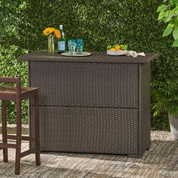 Christopher Knight Home Trinidad PE Bar - Stylish and Durable Outdoor Bar Table