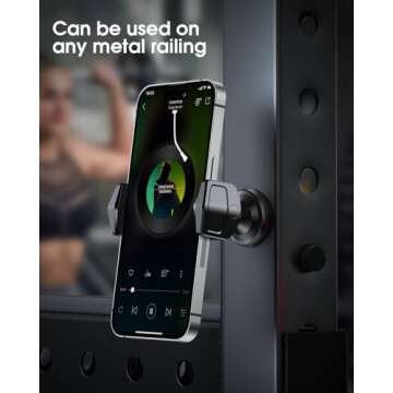 NIYEVN Gym Magnetic Phone Holder, 360° Rotatable Magnet Phone Holder for Gym Workout-Record, [N55 S...