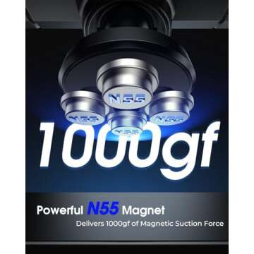 NIYEVN Gym Magnetic Phone Holder, 360° Rotatable Magnet Phone Holder for Gym Workout-Record, [N55 Super Magnet] Magnetic Cell Phone Holder for All 4-7 Inch Smartphones, Great Gym Accessory